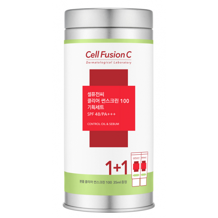 Cell Fusion C Advanced Clear Sunscreen 100 SPF48/PA+++ Zestaw