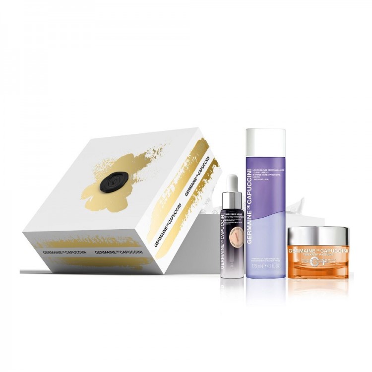 Germaine de Capuccini ZESTAW Timexpert Radiance C+ Illuminating Antioxidant+SRNS Repair Night Progress+Bi-Phase Make-up Removal