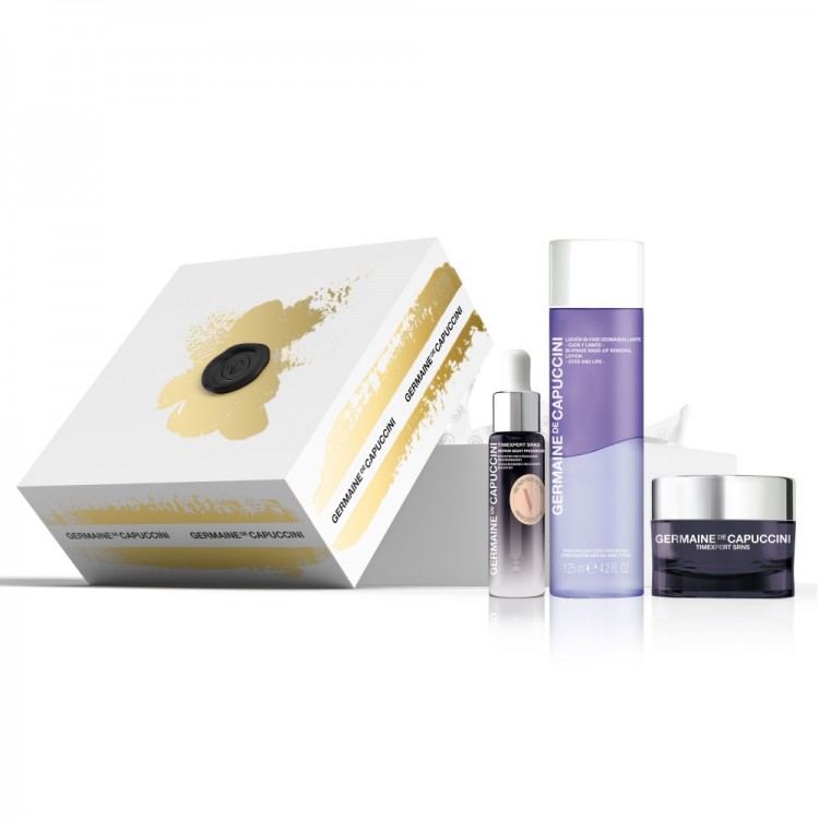 Germaine de Capuccini ZESTAW Timexpert SRNS Intensive Recovery Cream + SRNS Repair Night Progress + Bi-Phase Make-up Removal